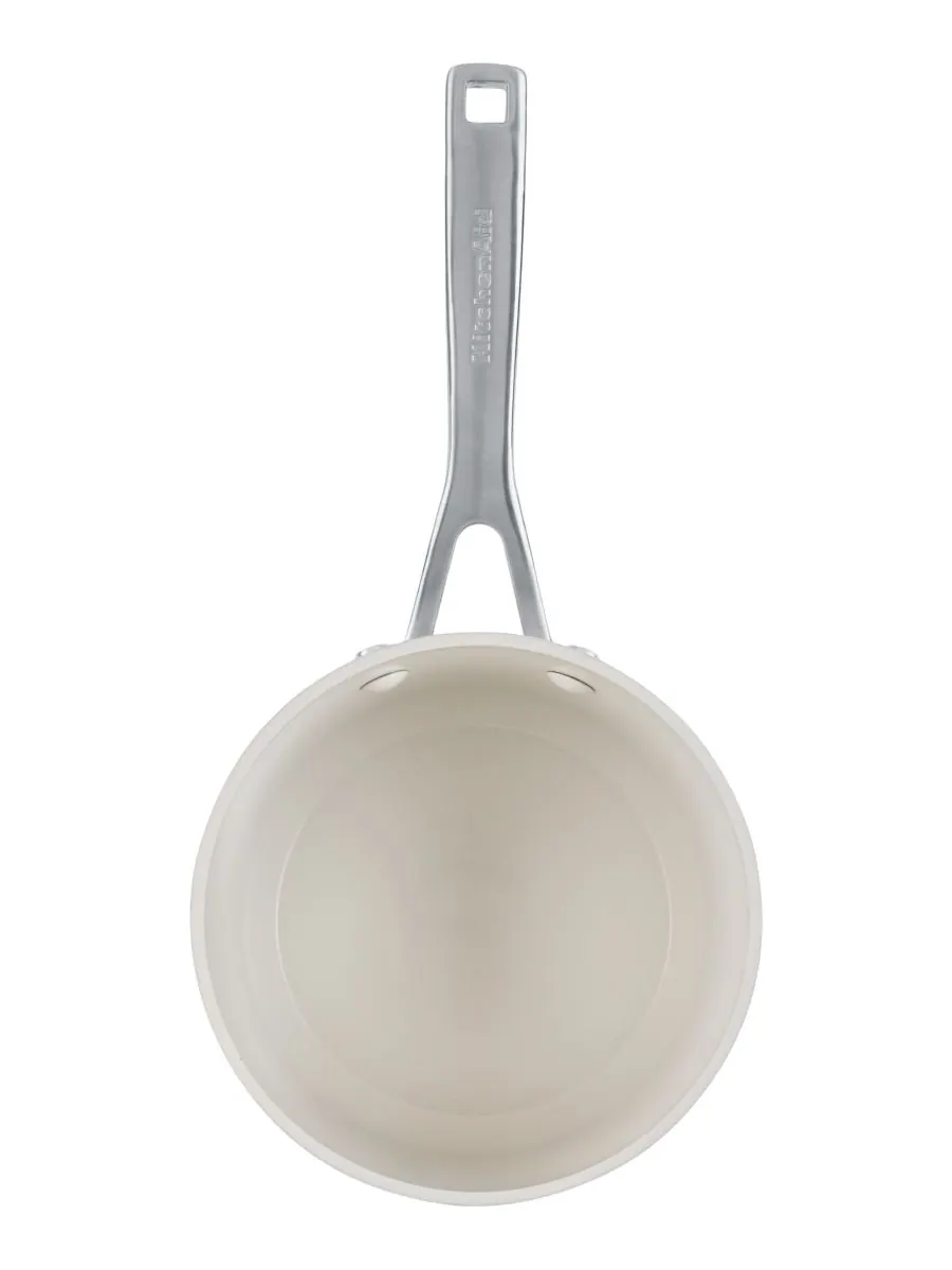 Ковш с крышкой KitchenAid Hard-Anodized Ceramic Induction, 1,9 л, Белый фарфор — изображение 7 из 10