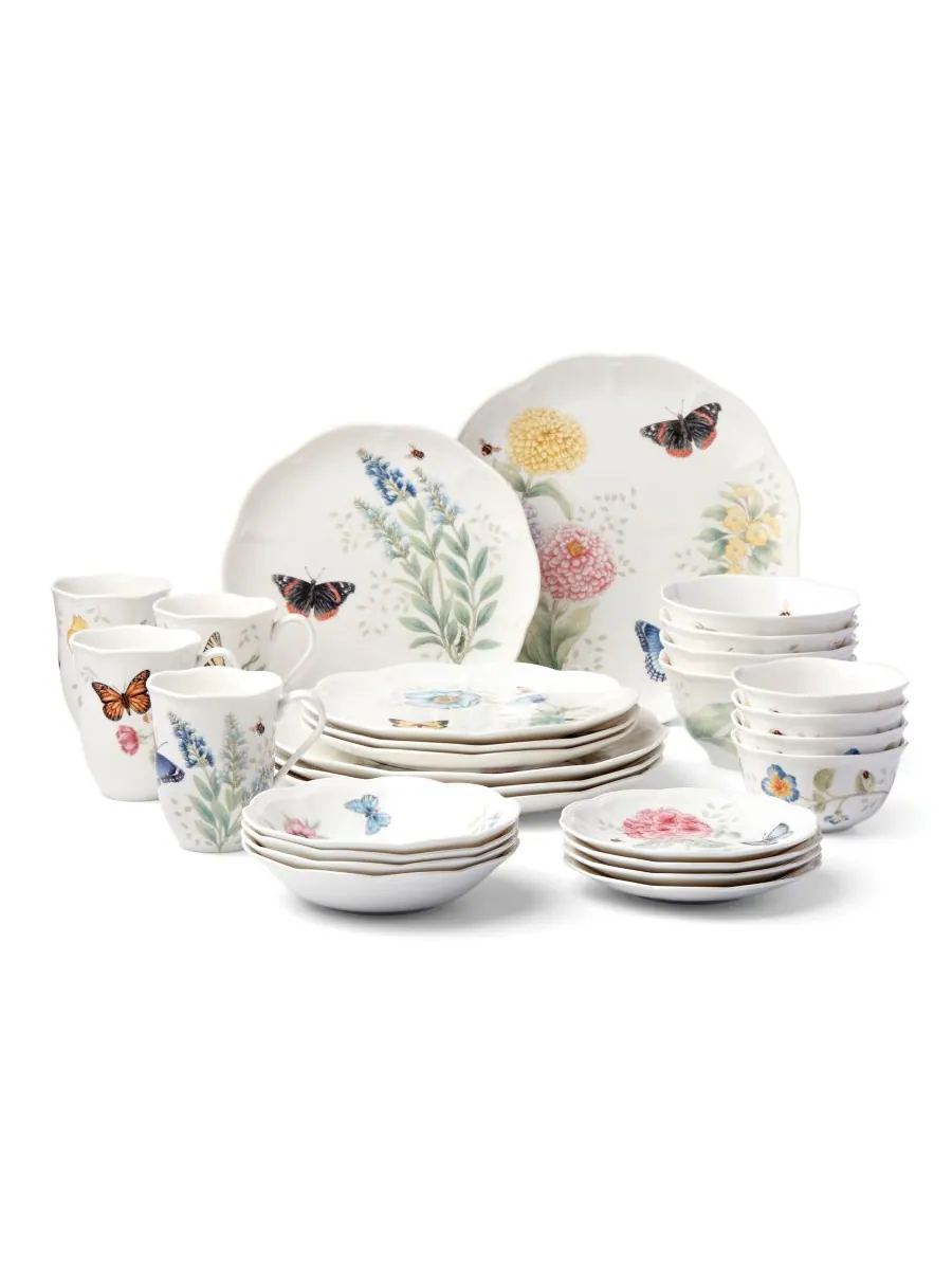 Набор посуды Butterfly Meadow, 28 предметов, на 4 персоны Lenox — изображение 1 из 10, мульти белый