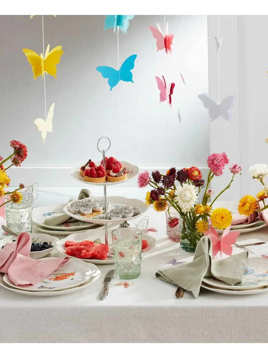 Набор посуды Butterfly Meadow, 28 предметов, на 4 персоны Lenox — изображение 4 из 10, мульти белый