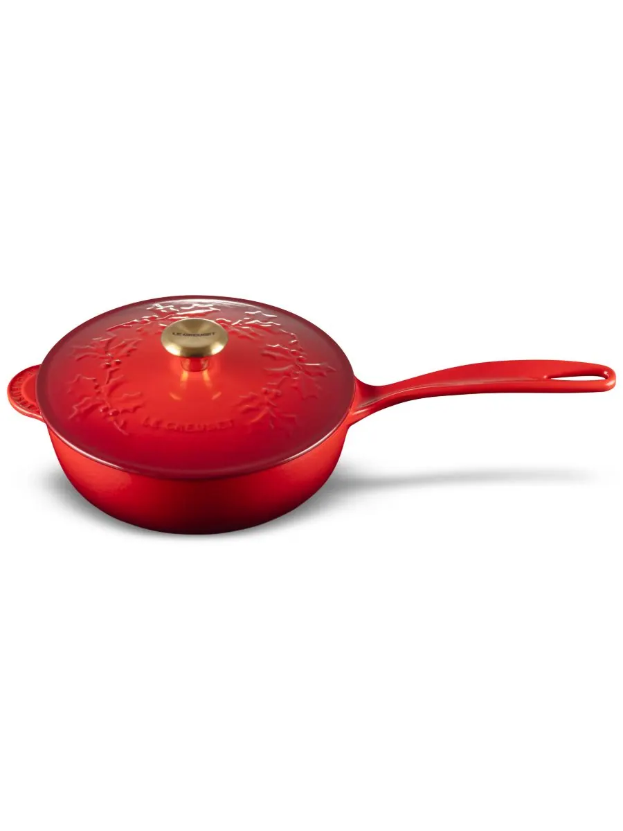 Сотейник чугунный Le Creuset Holly Collection, 2,1 л, 21 см — красный