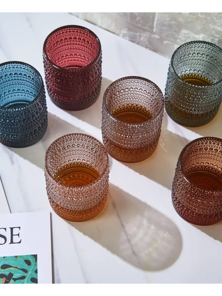Набор из 6 стаканов Khen Hobnail The Wine Savant — изображение 3 из 4, бежевый