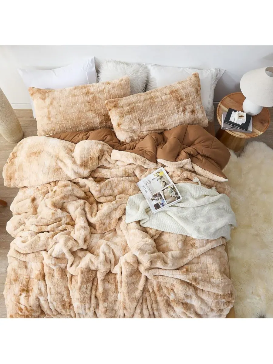 Большое одеяло для йоги Chunky Bunny в горошек Coma Inducer — изображение 3 из 4, белый бежевый