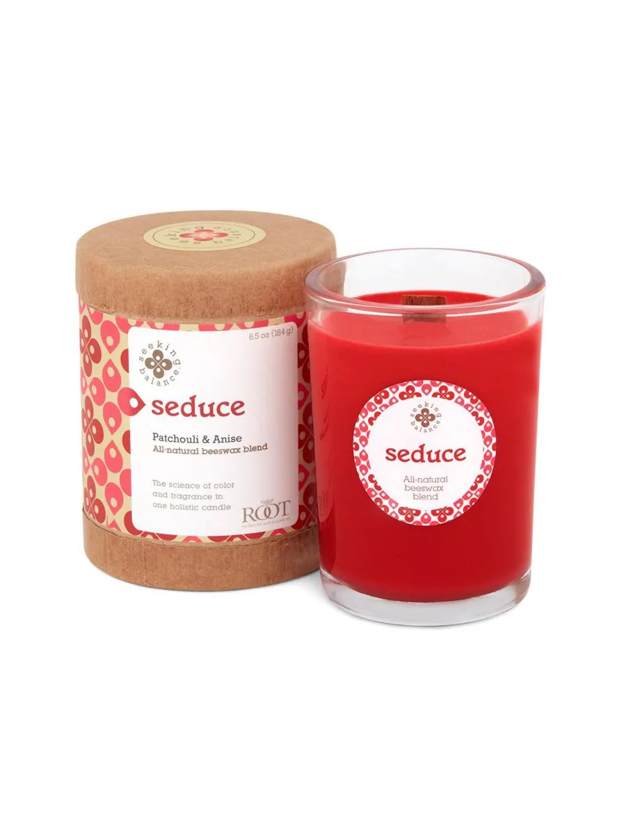 Ароматическая свеча Seeking Balance Seduce Patchouli Anise Spa Jar Candle, 6,5 унций ROOT CANDLES — красный