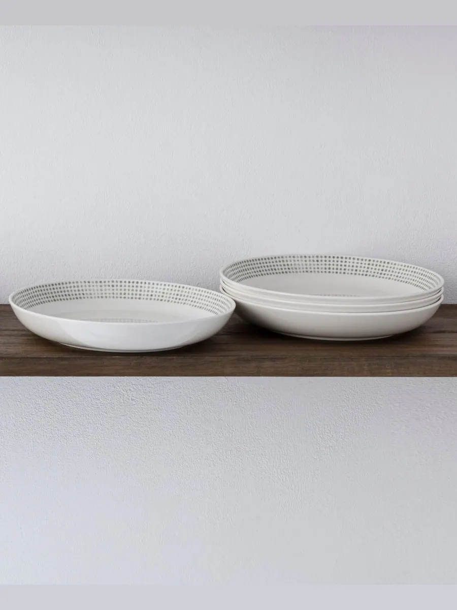 Набор из 4 обеденных мисок Hammock "Dots" Noritake — изображение 4 из 9, серый