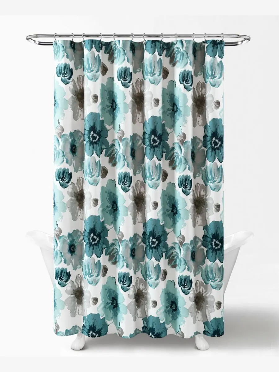 Шторка для душа Leah, 72" x 72" Lush Décor — изображение 2 из 5, синий