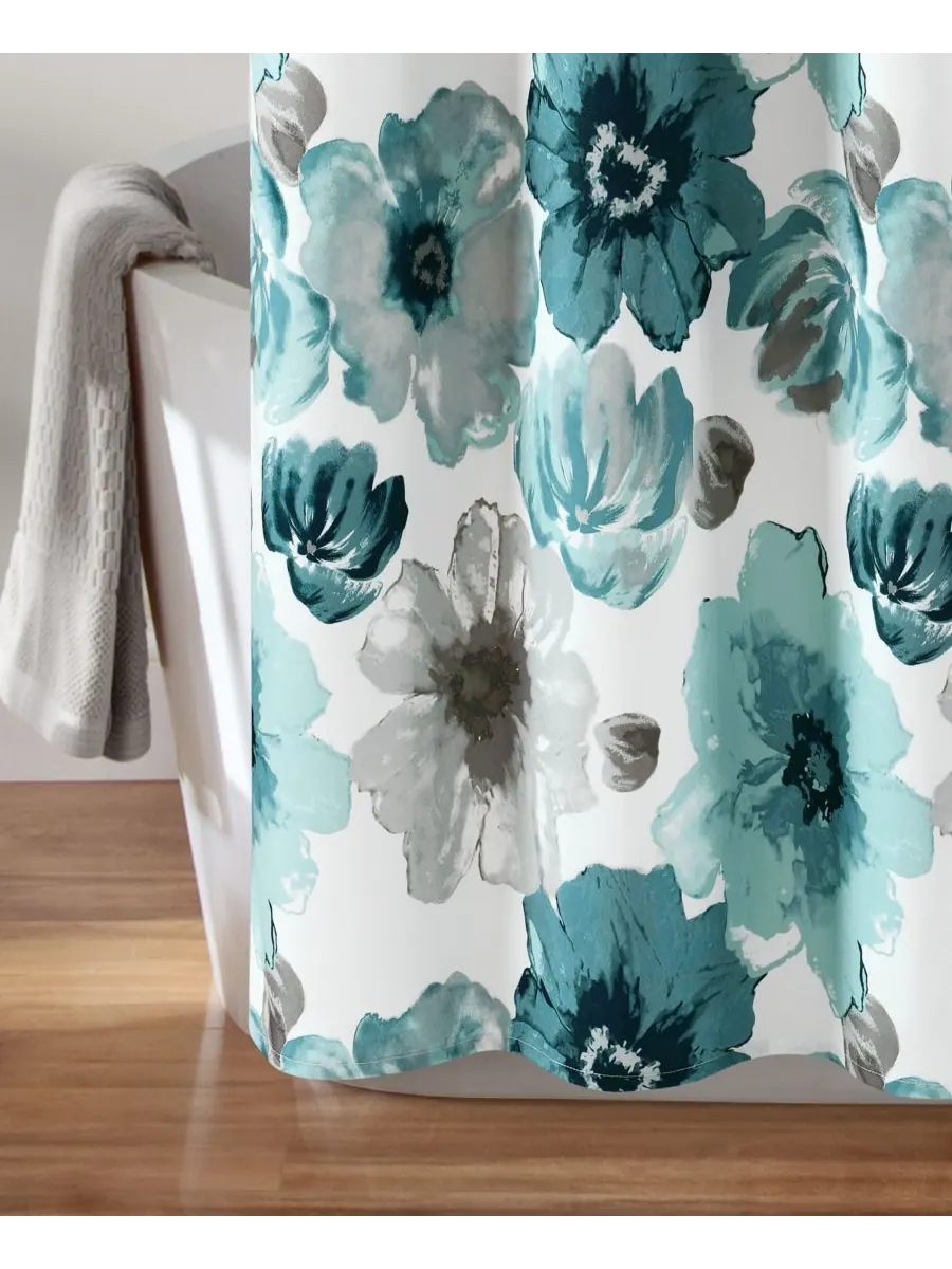 Шторка для душа Leah, 72" x 72" Lush Décor — изображение 4 из 5, синий
