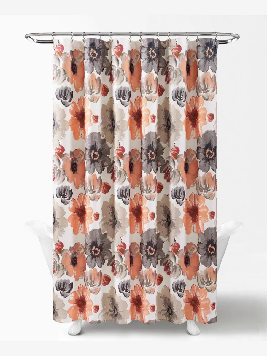 Шторка для душа Leah, 72" x 72" Lush Décor — изображение 2 из 6, коралл