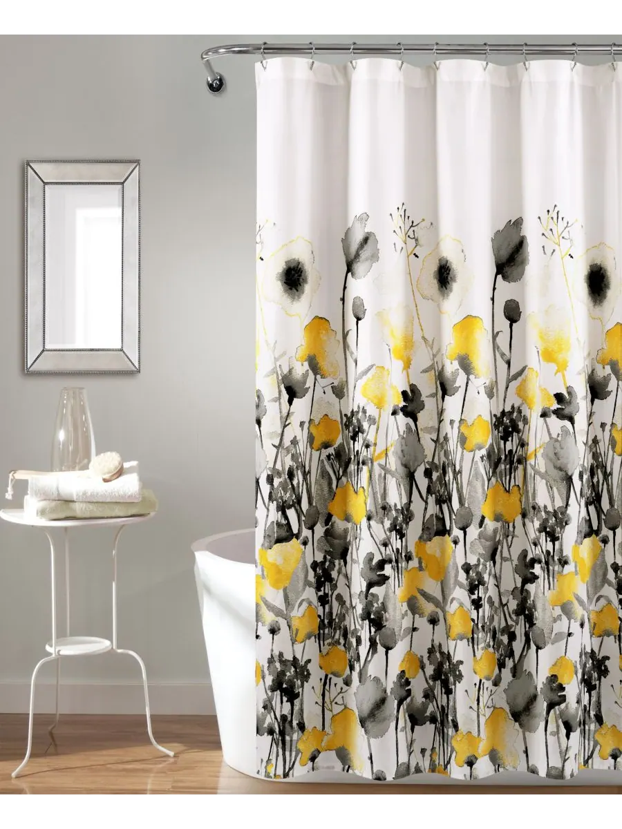 Занавеска для душа Zuri Flora, 72" x 72" Lush Décor — изображение 1 из 5, желтый