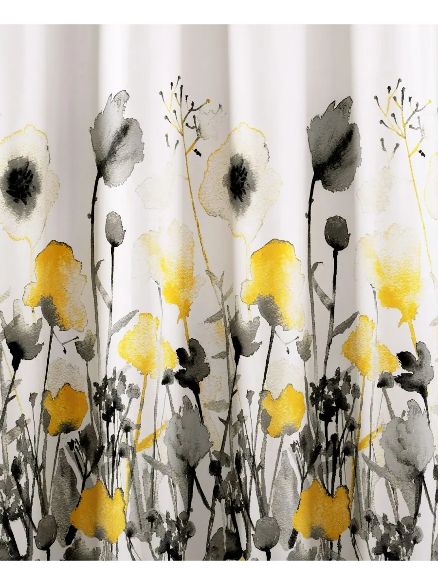Занавеска для душа Zuri Flora, 72" x 72" Lush Décor — изображение 2 из 5, желтый