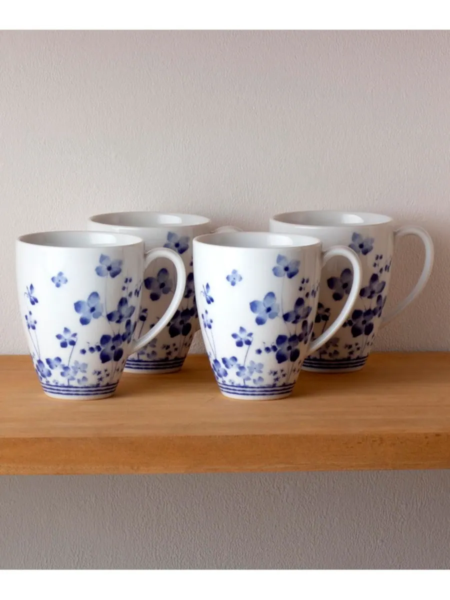Набор из 4 кружек Bloomington Road (4,75 дюйма), сервиз на 4 персоны Noritake — изображение 2 из 10, синий