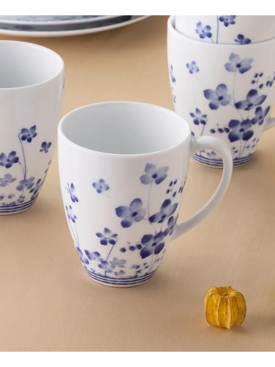 Набор из 4 кружек Bloomington Road (4,75 дюйма), сервиз на 4 персоны Noritake — изображение 4 из 10, синий