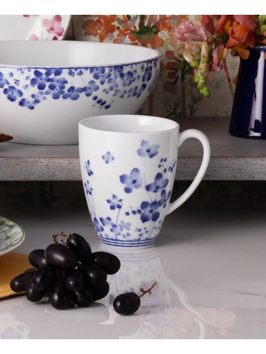 Набор из 4 кружек Bloomington Road (4,75 дюйма), сервиз на 4 персоны Noritake — изображение 7 из 10, синий