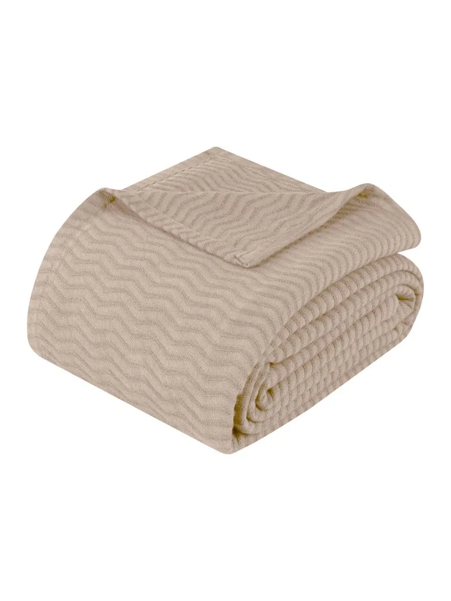 Легкое тканое одеяло Jena Cotton Textured Chevron, размер King Superior