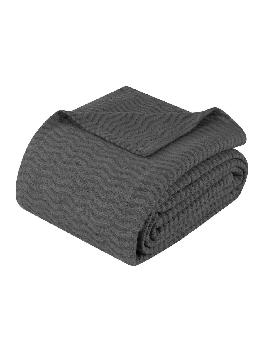 Легкое тканое одеяло Jena Cotton Textured Chevron, размер King Superior