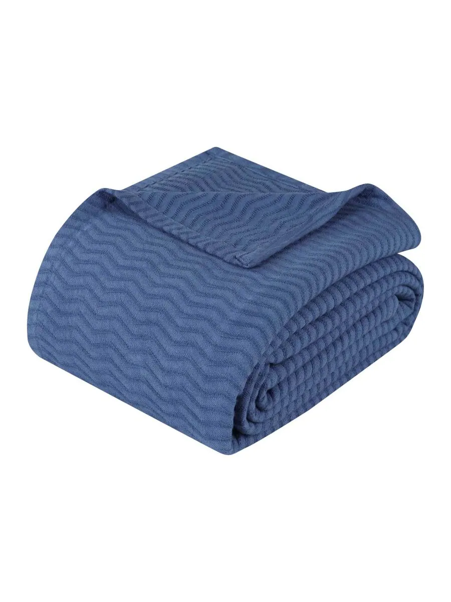 Легкое тканое одеяло Jena Cotton Textured Chevron, размер King Superior