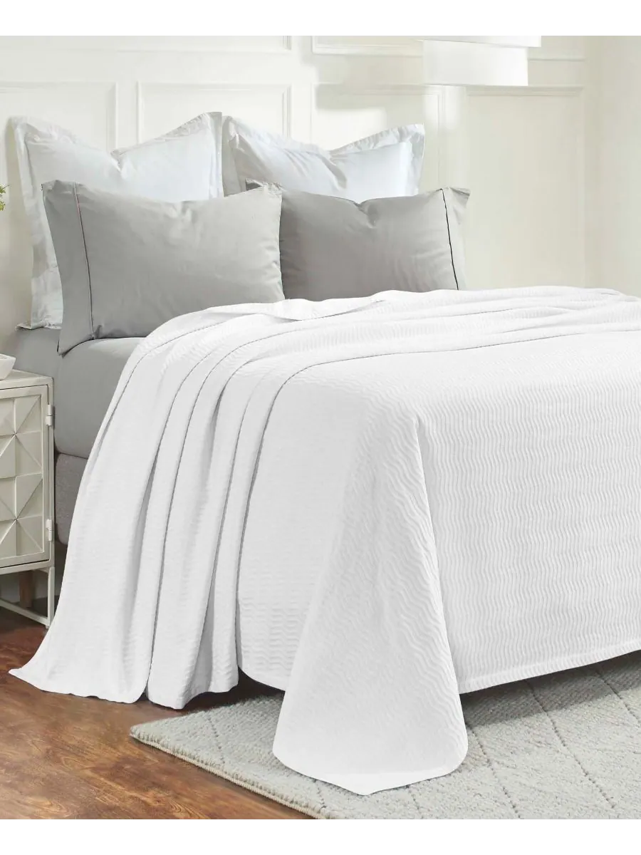 Легкое тканое одеяло Jena Cotton Textured Chevron, размер King Superior — изображение 6 из 7, белый
