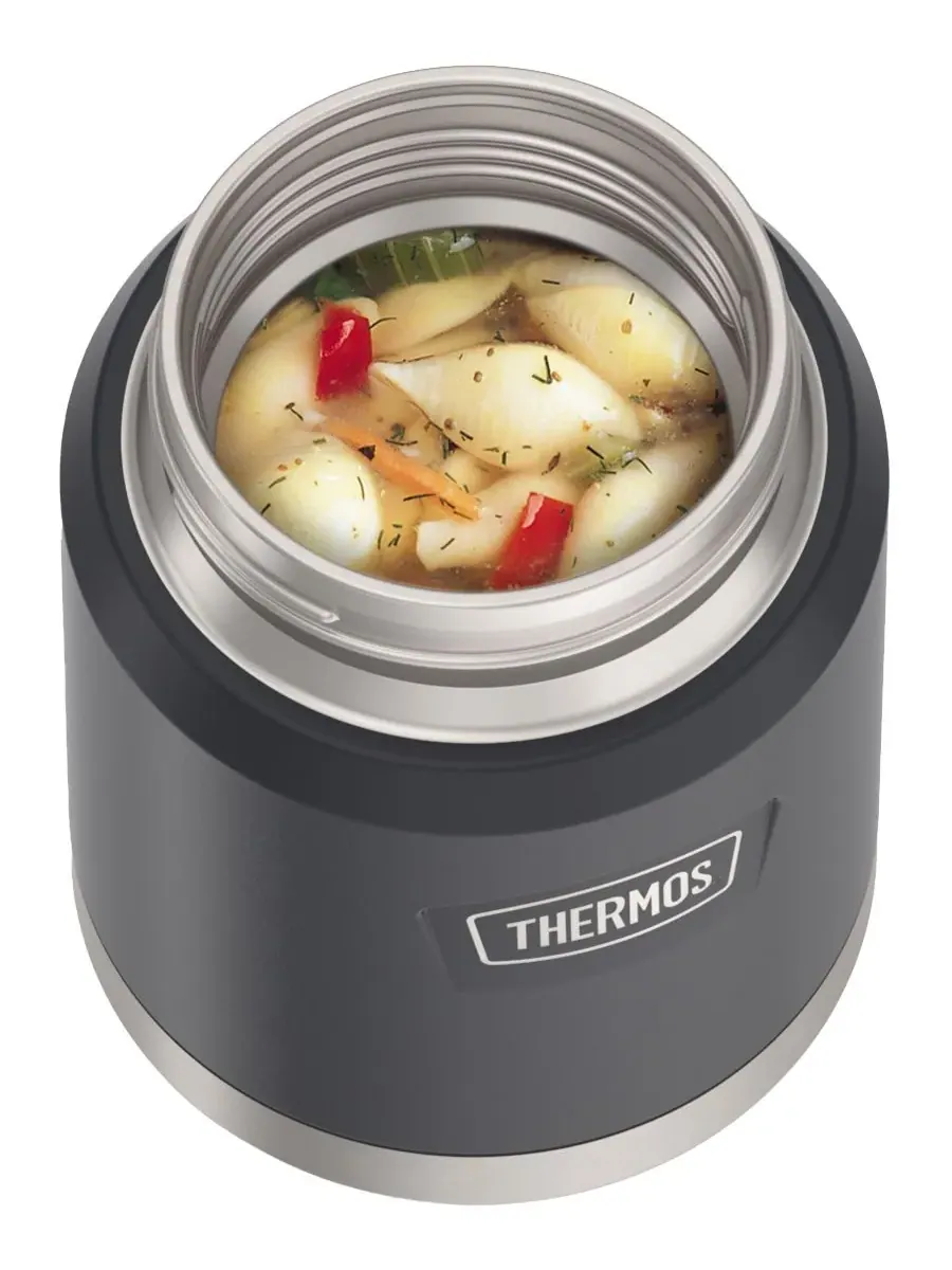 Контейнер для еды Icon Series объемом 473 мл с ложкой Thermos — изображение 7 из 7, серый