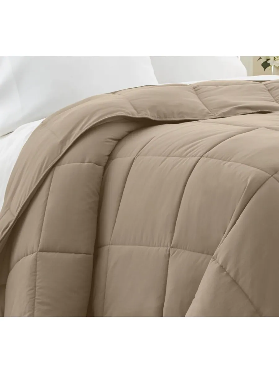 Одеяло премиум-класса с наполнителем, имитирующим пух, размер Full/Queen Southshore Fine Linens — изображение 2 из 2, тауп