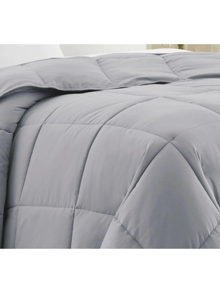 Одеяло премиум-класса с наполнителем, имитирующим пух, размер Full/Queen Southshore Fine Linens — изображение 2 из 2, серый