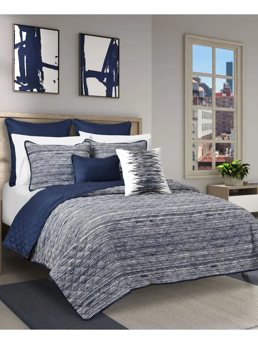 Комплекты стеганых одеял Dalton Sleek Stripe Royal Court
