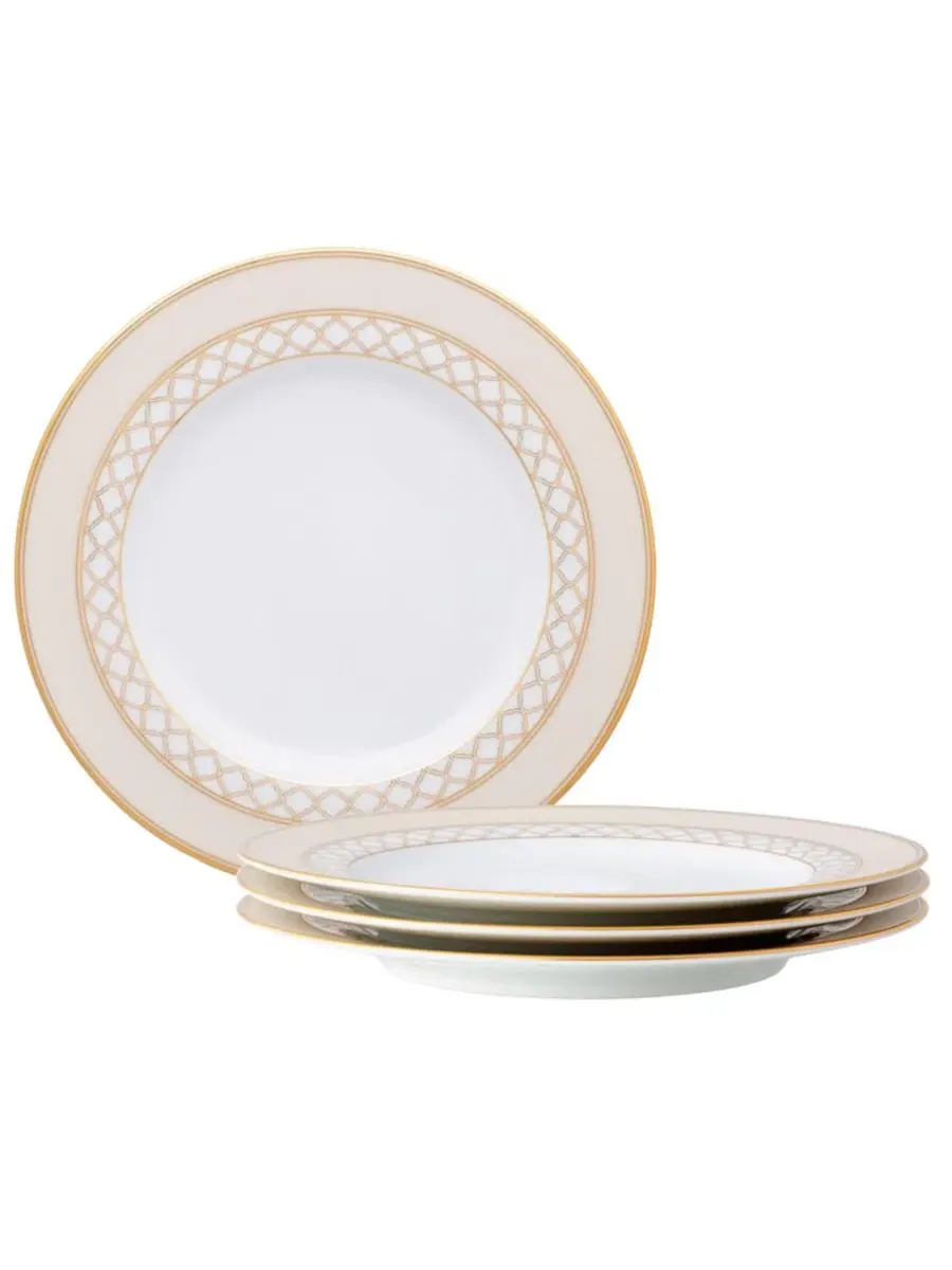 Набор из 4 салатниц Eternal Palace Gold, диаметр 21 см Noritake — изображение 1 из 14, белый золотистый