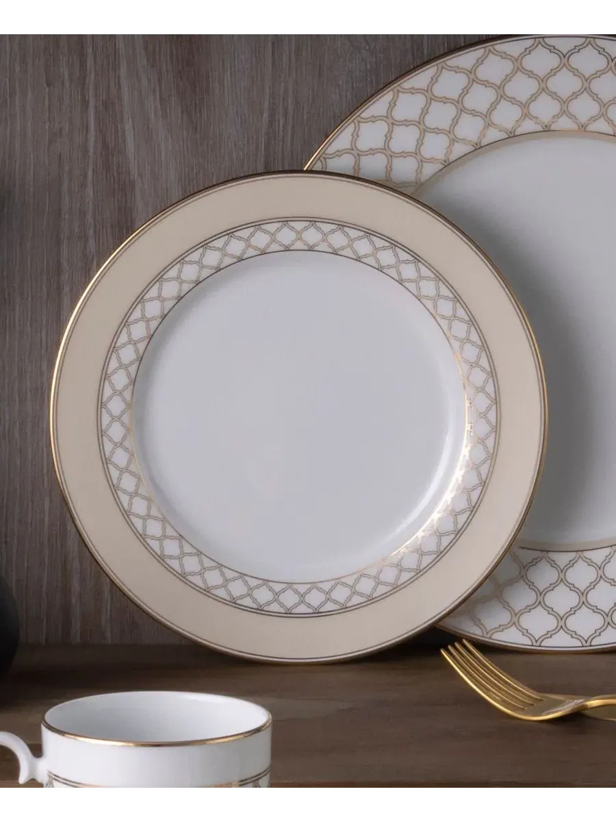 Набор из 4 салатниц Eternal Palace Gold, диаметр 21 см Noritake — изображение 8 из 14, белый золотистый