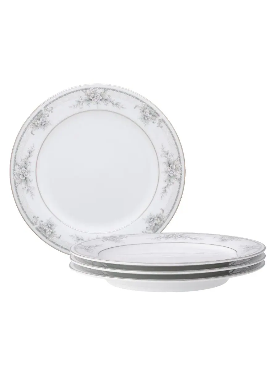 Набор из 4 салатниц Sweet Leilani, диаметр 21 см Noritake, платиновый — изображение 1 из 12, серебристый