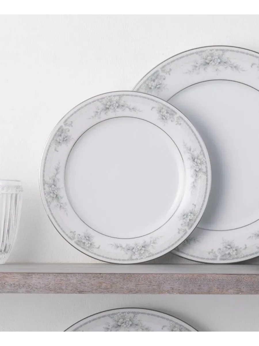 Набор из 4 салатниц Sweet Leilani, диаметр 21 см Noritake, платиновый — изображение 5 из 12, серебристый