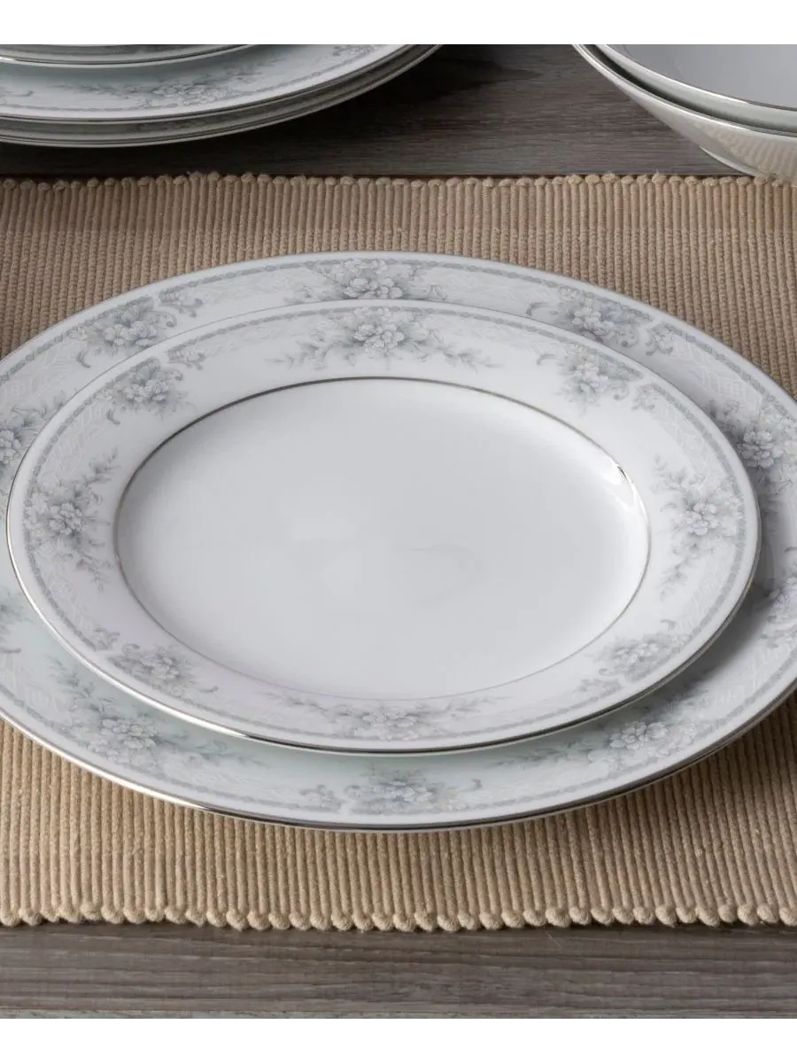 Набор из 4 салатниц Sweet Leilani, диаметр 21 см Noritake, платиновый — изображение 6 из 12, серебристый