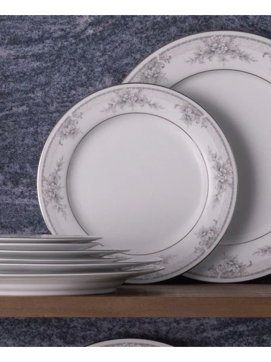 Набор из 4 салатниц Sweet Leilani, диаметр 21 см Noritake, платиновый — изображение 7 из 12, серебристый