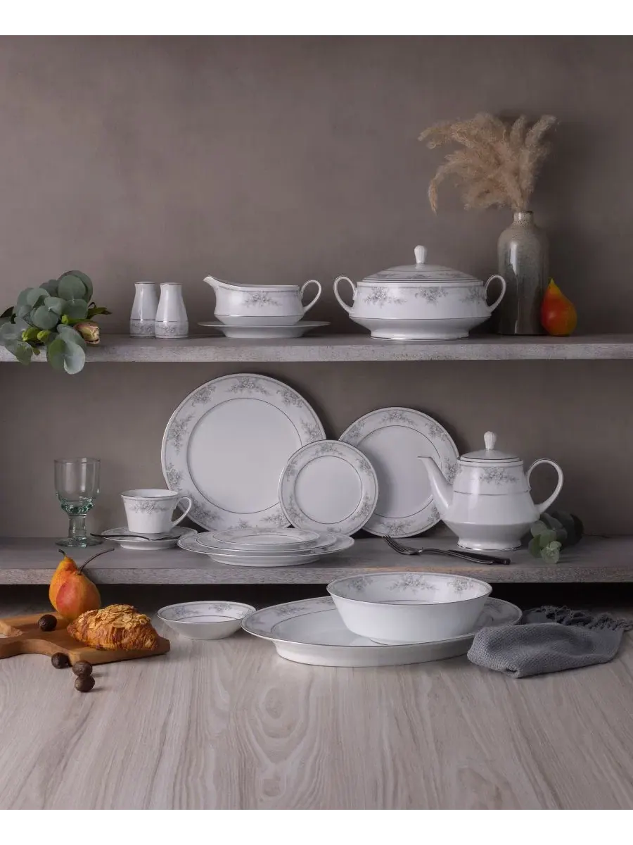 Набор из 4 салатниц Sweet Leilani, диаметр 21 см Noritake, платиновый — изображение 10 из 12, серебристый