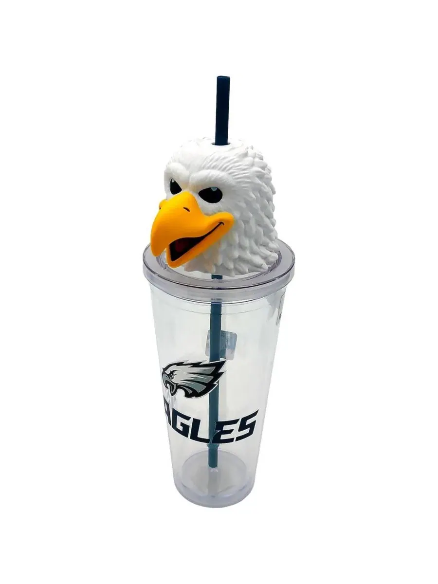 Стакан с трубочкой Philadelphia Eagles Mascot Lid 24oz Pegasus — изображение 3 из 3, нет цвета