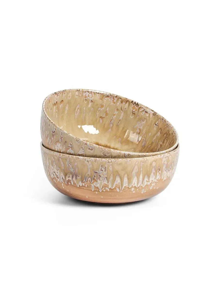 Набор сервировочных мисок Hanami Stoneware, 2 шт LEMIEUX ET CIE — изображение 1 из 3, бежевый