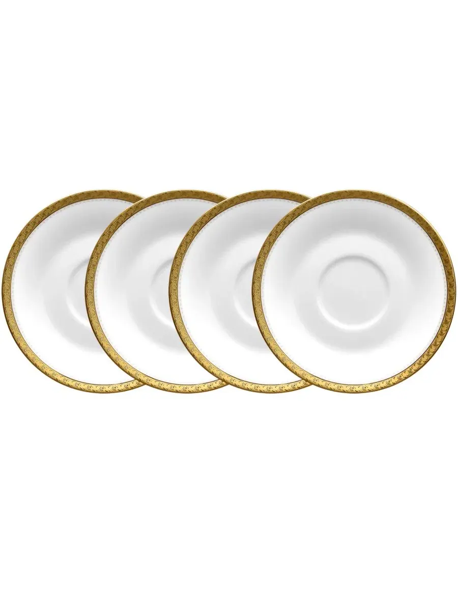 Набор из 4 блюдец Charlotta Gold (15 см), 4 персоны Noritake — изображение 1 из 9, золото