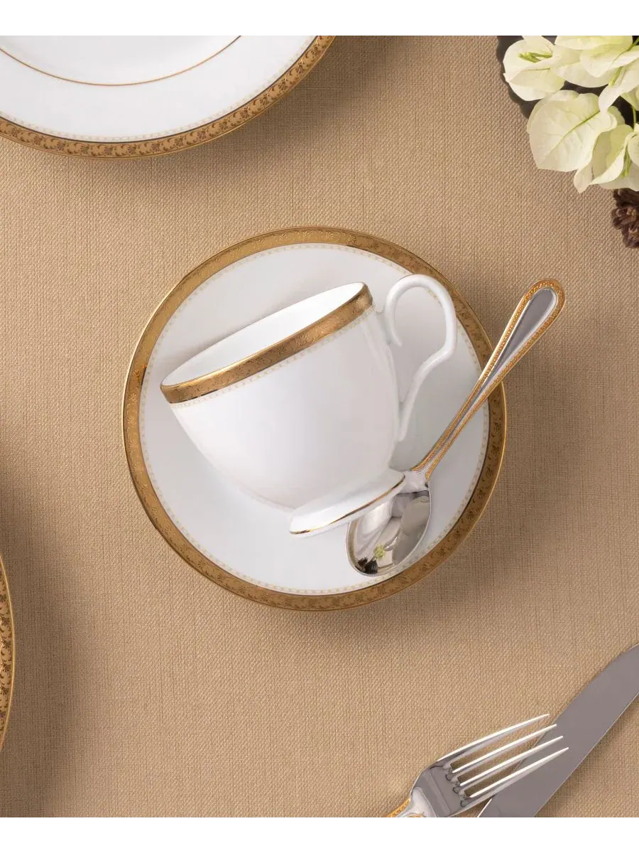 Набор из 4 блюдец Charlotta Gold (15 см), 4 персоны Noritake — изображение 3 из 9, золото