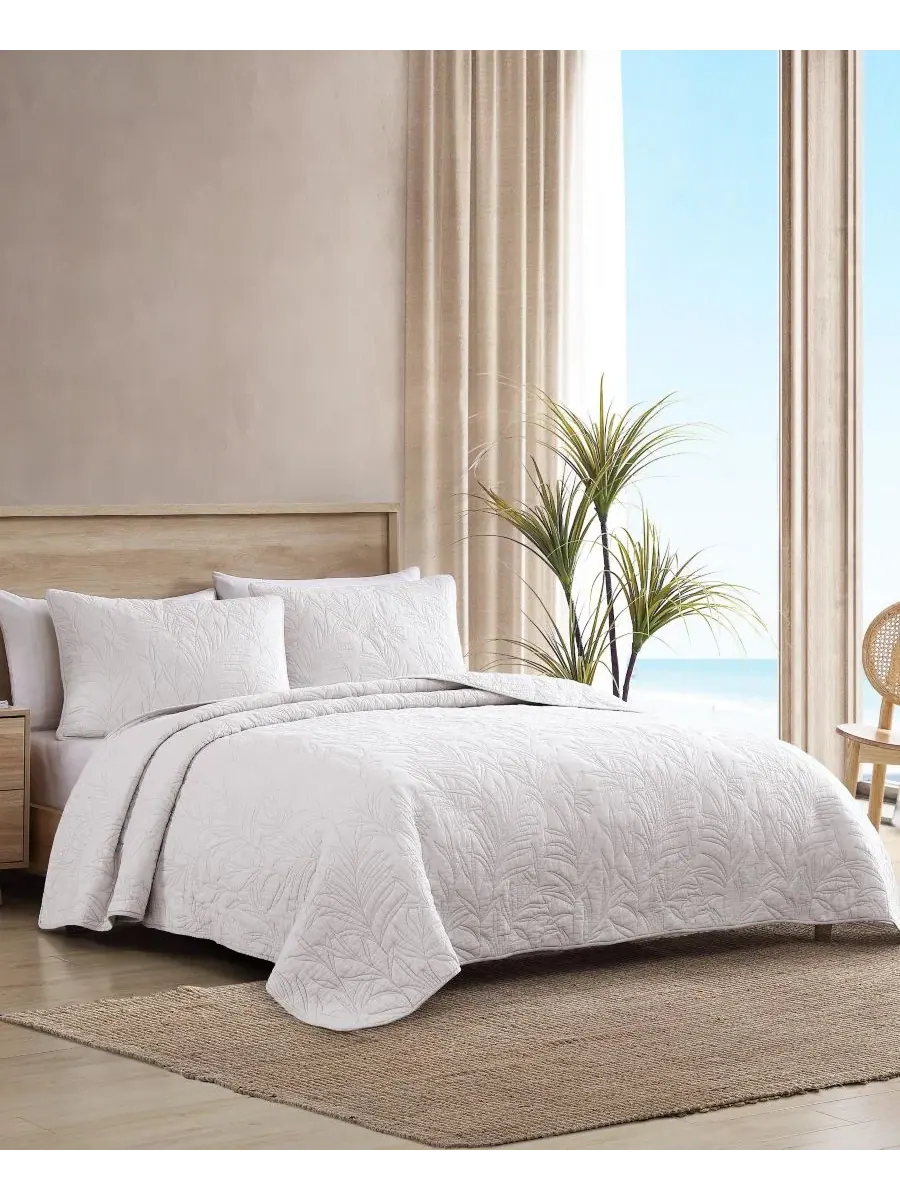 Двустороннее стеганое одеяло из хлопка Costa Sera, размер King Tommy Bahama Home — изображение 2 из 5, белый
