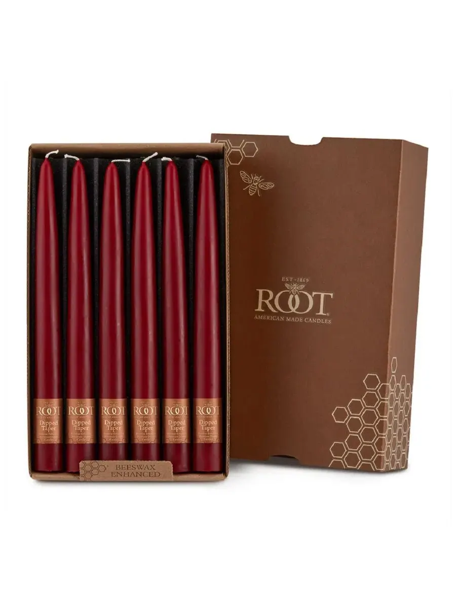 Набор свечей 12 шт, 23 см, с пчелиным воском, Taper 9" Candle Set ROOT CANDLES