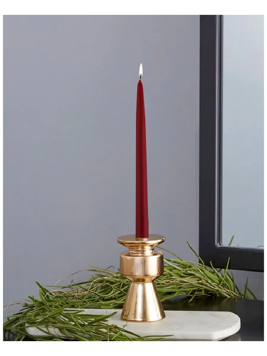 Набор свечей 12 шт, 23 см, с пчелиным воском, Taper 9" Candle Set ROOT CANDLES — изображение 2 из 2, гранат
