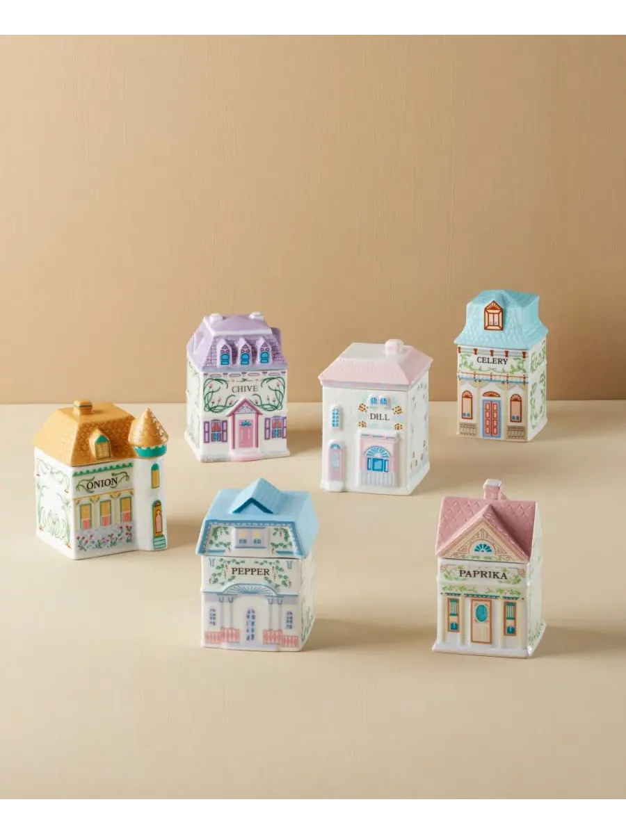 Набор из 6 банок для специй Spice Village Savory Set Lenox, Фарфор — изображение 2 из 10, нет цвета