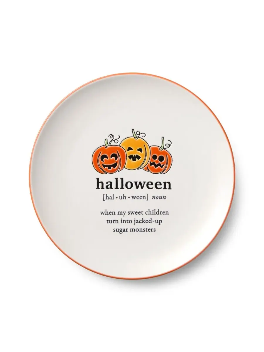 Набор из 4 тарелок для салата Halloween Words, керамические, 21 см Certified International — изображение 2 из 7, мульти