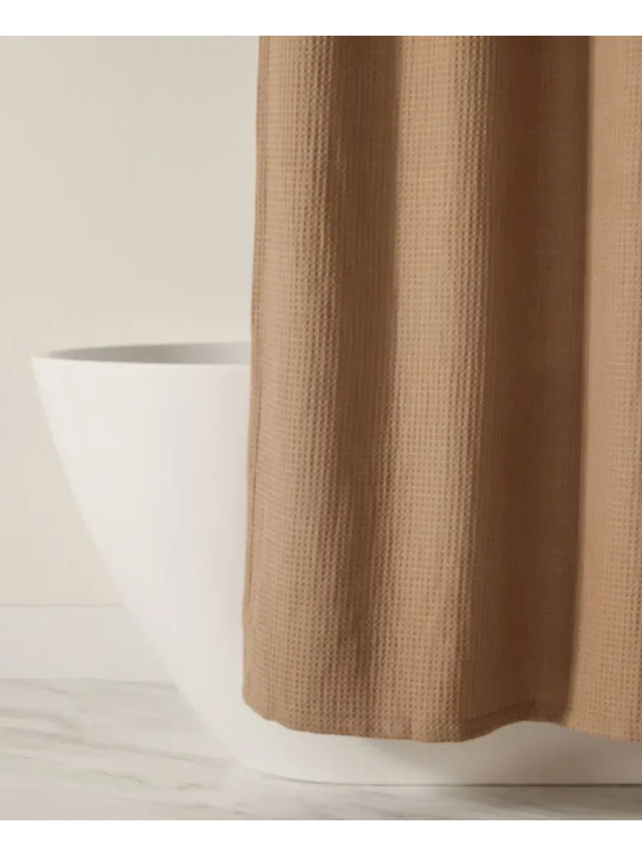 Шторка для ванной из вафельной ткани, 183 x 183 см, Mocha ienjoy Home — изображение 7 из 8, коричневый