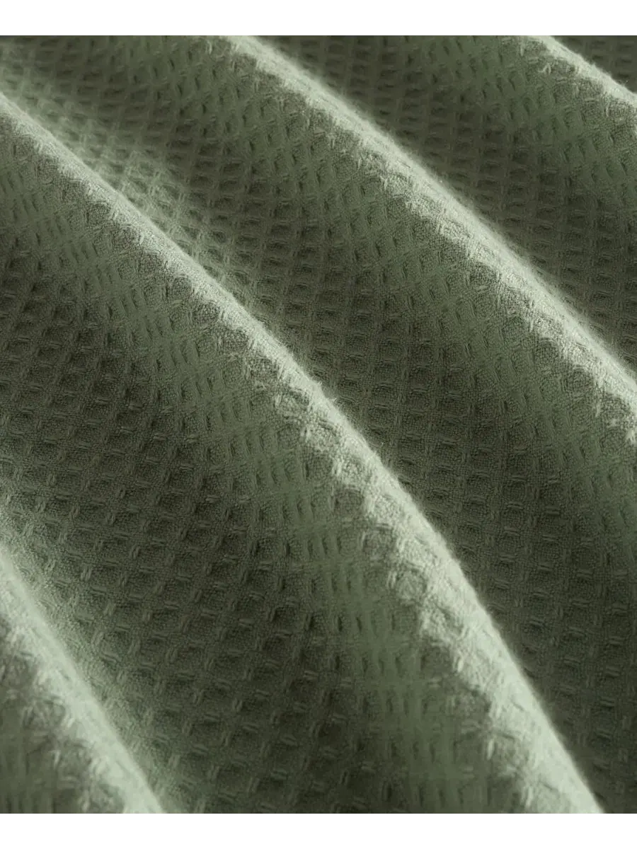 Шторка для ванной из вафельной ткани 183x183 см, Cotton Blend Waffle ienjoy Home — изображение 8 из 8, шалфейный