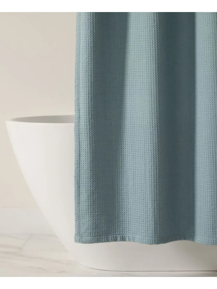 Шторка для ванной вафельная Light Blue, 183 x 183 см ienjoy Home — изображение 7 из 8, светлый синий