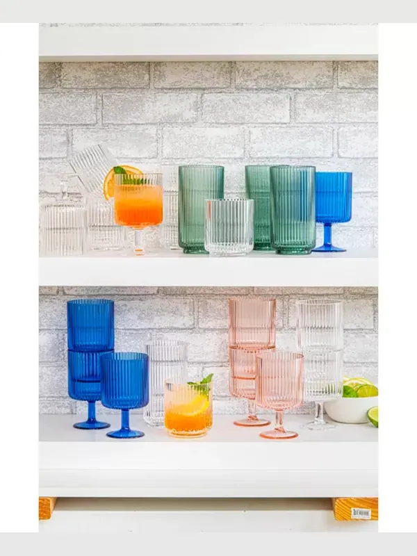 Двойные старомодные кобальтовые стаканы Mesa, набор из 6 штук Abode Homewares — изображение 3 из 3, розовый