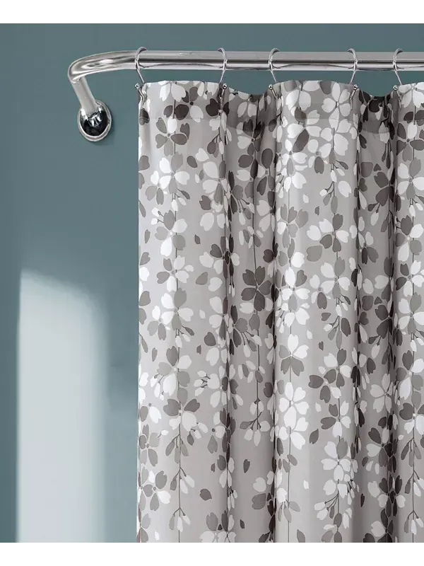 Занавеска для душа с плакучими цветами, 72 x 72 дюйма Lush Décor — изображение 2 из 4, серый