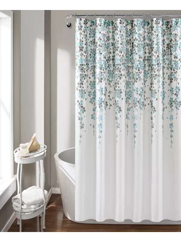 Занавеска для душа с плакучими цветами, 72 x 72 дюйма Lush Décor — изображение 1 из 4, синий