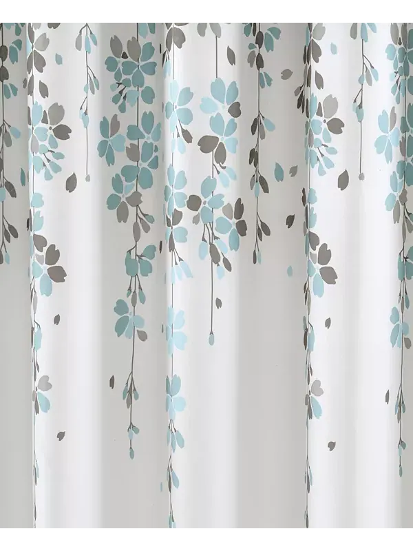 Занавеска для душа с плакучими цветами, 72 x 72 дюйма Lush Décor — изображение 3 из 4, синий