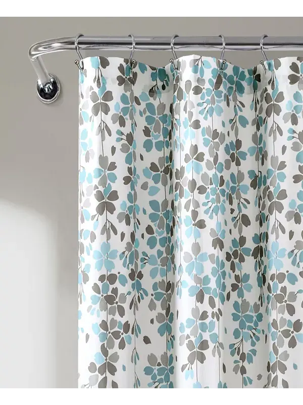 Занавеска для душа с плакучими цветами, 72 x 72 дюйма Lush Décor — изображение 4 из 4, синий
