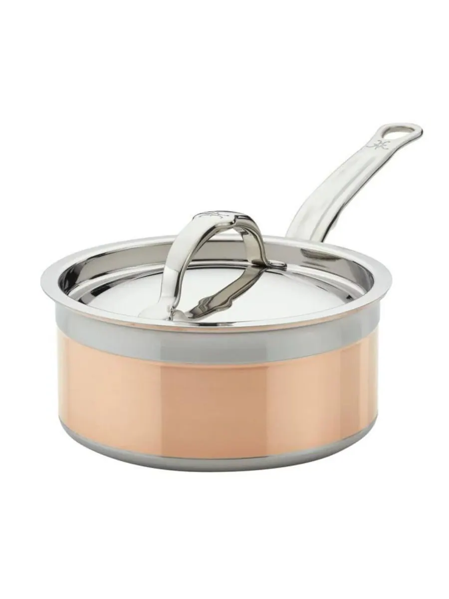 Hestan Индукционная медная кастрюля CopperBond объемом 2 кварты с крышкой — золотистый