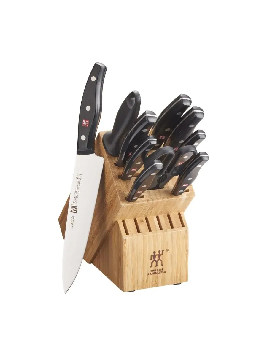 Набор кухонных ножей в блоке Zwilling Twin Signature, 11 предметов, натуральный/бамбук — бежевый